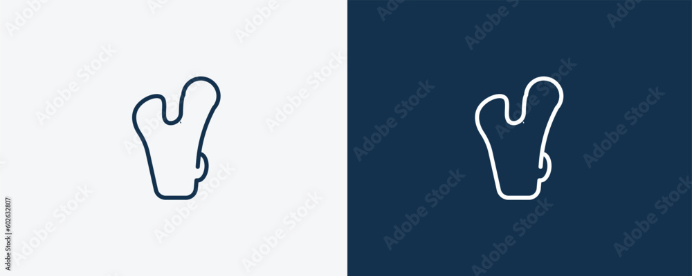 femur icon. Outline femur icon from medical collection. Linear vector isolated on white and dark blue background. Editable femur symbol femur icon. Outline femur icon from medical collection. Linear vector isolated on white and dark blue background. Editable femur symbol