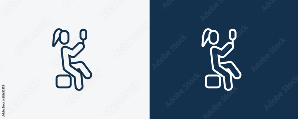 pretty human icon. Outline pretty human icon from feeling and reaction collection. Linear vector isolated on white and dark blue background. Editable pretty human symbol. pretty human icon. Outline pretty human icon from feeling and reaction collection. Linear vector isolated on white and dark blue background. Editable pretty human symbol.