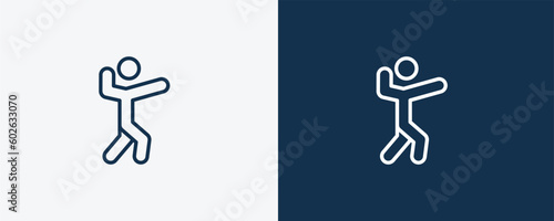 amazing human icon. Outline amazing human icon from feeling and reaction collection. Linear vector isolated on white and dark blue background. Editable amazing human symbol.
