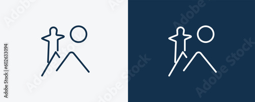 rio de janeiro icon. Outline rio de janeiro icon from culture and civilization collection. Linear vector isolated on white and dark blue background. Editable rio de janeiro symbol.