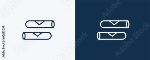 spring rolls icon. Outline spring rolls icon from culture and civilization collection. Linear vector isolated on white and dark blue background. Editable spring rolls symbol.