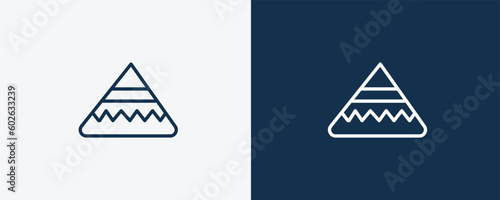 calumet icon. Outline calumet icon from culture and civilization collection. Linear vector isolated on white and dark blue background. Editable calumet symbol.