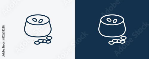 ajoblanco icon. Outline ajoblanco icon from culture and civilization collection. Linear vector isolated on white and dark blue background. Editable ajoblanco symbol.