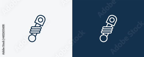 shock breaker icon. Outline  shock breaker icon from transportation collection. Linear vector isolated on white and dark blue background. Editable shock breaker symbol can be used web and mobile