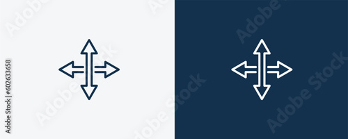 movement icon. Outline  movement icon from transportation collection. Linear vector isolated on white and dark blue background. Editable movement symbol can be used web and mobile