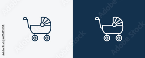 babysitter icon. Outline  babysitter icon from transportation collection. Linear vector isolated on white and dark blue background. Editable babysitter symbol can be used web and mobile