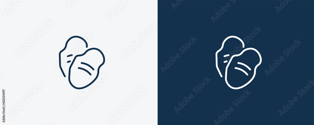 tuber icon. Outline tuber icon from vegetables and fruits collection. Linear vector isolated on white and dark blue background. Editable tuber symbol.