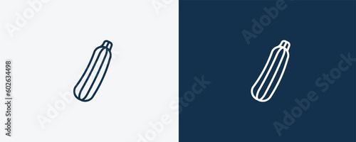 zucchini icon. Outline zucchini icon from vegetables and fruits collection. Linear vector isolated on white and dark blue background. Editable zucchini symbol.