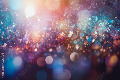 Beautiful shiny light and glitter background. Abstract colorful background wallpaper. Generative AI