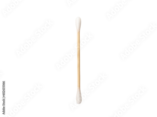 Cotton buds isolated on white background. Cotton swab on a white background. Sticks for hygiene of the nose and ears. Bamboo cotton buds. Eco friendly.