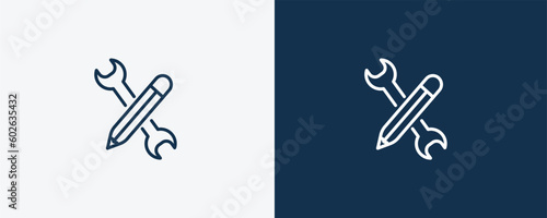edit tools icon. Outline edit tools icon from tools and utensils collection. Linear vector. Editable edit tools symbol can be used web and mobile