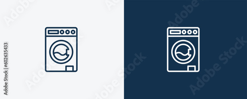 top load washer icon. Outline top load washer icon from tools and utensils collection. Linear vector. Editable top load washer symbol can be used web and mobile