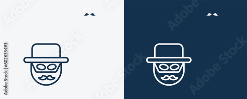 zorro icon. Outline zorro icon from people and relation collection. Linear vector. Editable zorro symbol can be used web and mobile