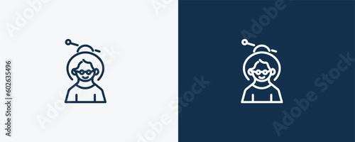old woman icon. Outline old woman icon from people and relation collection. Linear vector. Editable old woman symbol can be used web and mobile