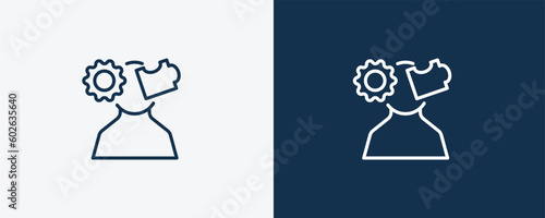 psychology icon. Outline psychology icon from people and relation collection. Linear vector. Editable psychology symbol can be used web and mobile