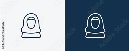 arab woman icon. Outline arab woman icon from people and relation collection. Linear vector. Editable arab woman symbol can be used web and mobile