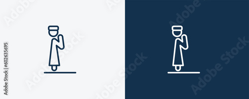 takbir icon. Outline takbir icon from people and relation collection. Linear vector. Editable takbir symbol can be used web and mobile
