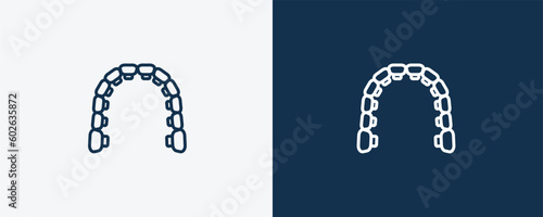 lingual braces icon. Outline lingual braces icon from dental health collection. Editable lingual braces symbol.