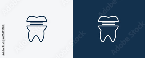 molar crown icon. Outline molar crown icon from dental health collection. Editable molar crown symbol.