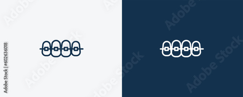 dental brackets icon. Outline dental brackets icon from dental health collection. Editable dental brackets symbol.