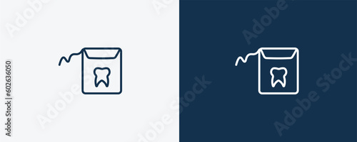 dental floss icon. Outline dental floss icon from dental health collection. Editable dental floss symbol.