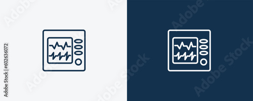 ekg monitor icon. Outline ekg monitor icon from dental health collection. Editable ekg monitor symbol.