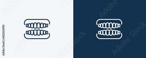 dentures icon. Outline dentures icon from dental health collection. Editable dentures symbol.