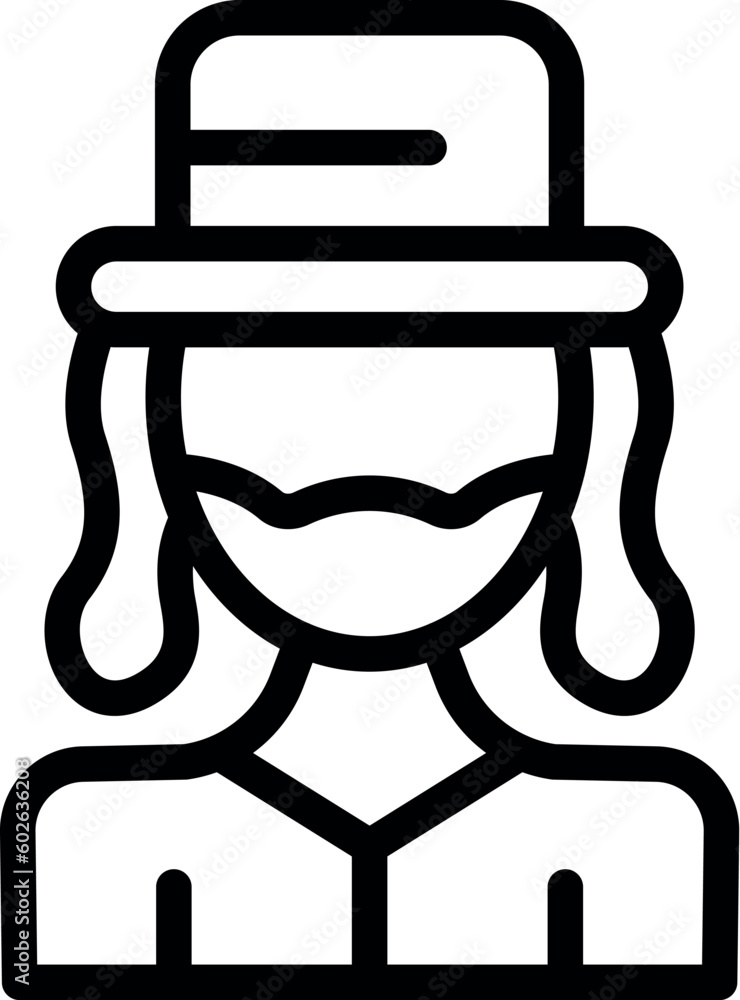 Jewish man icon outline vector. Israel religion. Culture flag Jewish man icon outline vector. Israel religion. Culture flag