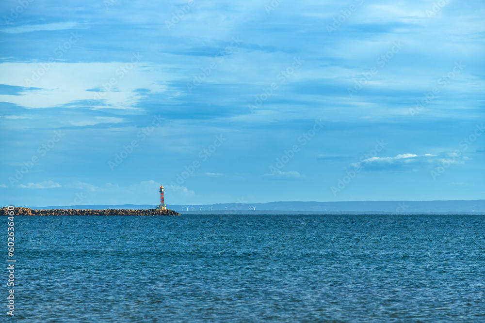 Halmstad lighthouse at Kattegat sea in Sweden