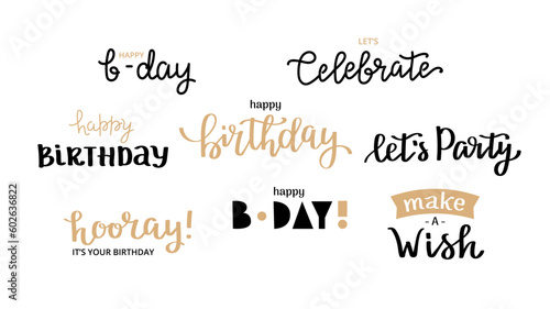 Canvas Print Happy birthday greetings collection