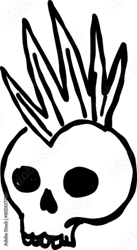 Doodle Grunge Punk Skull