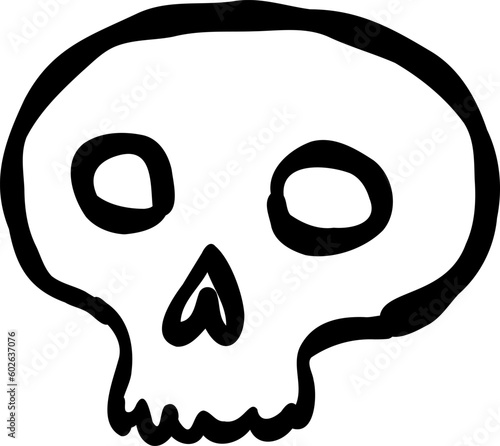 Doodle Grunge Punk Skull