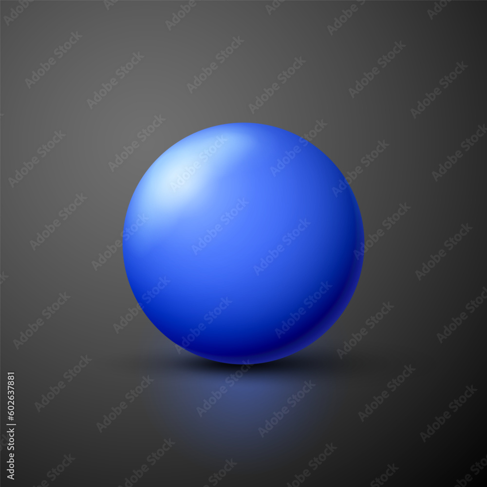 Blue ball. Sphere on a dark background. Vector for your graphic design. Blue ball. Sphere on a dark background. Vector for your graphic design.
