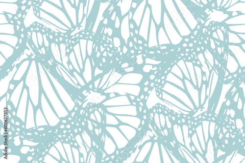 Abstract butterfly wings monochrome lace pattern