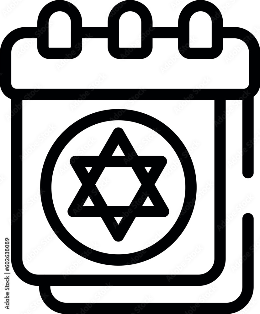 Jewish holiday calendar icon outline vector. Religion israel. Torah david Jewish holiday calendar icon outline vector. Religion israel. Torah david