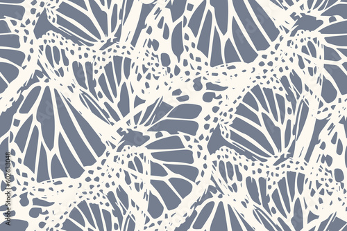Abstract butterfly wings monochrome lace pattern