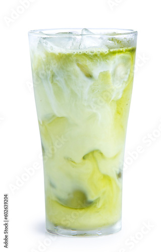 Wallpaper Mural green tea milk isolated on white background Torontodigital.ca