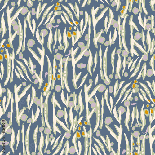 Abstract seamless pattern. gouache painting. tropical animal, spots ,paint brush strokes, exotic tiger lines