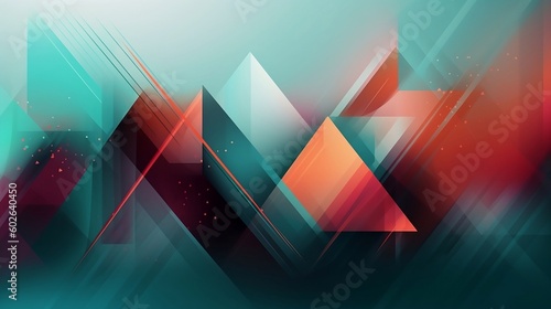 A blue background with a colorful geometric design. Created with Generative AI tools.