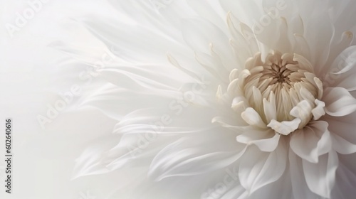 A closeup white chrysanthemum flower. Created with Generative AI tools.