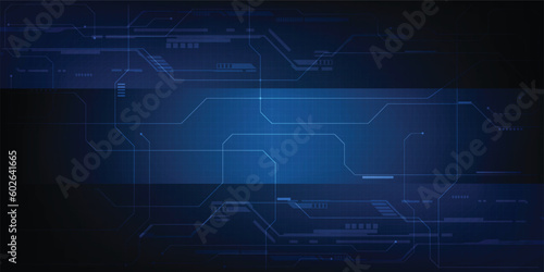 Vector illustrations of futuristic screen display for horizontal layout showcase with digital element grid line circuit decor.Future digital innonvation and technolog concepts.