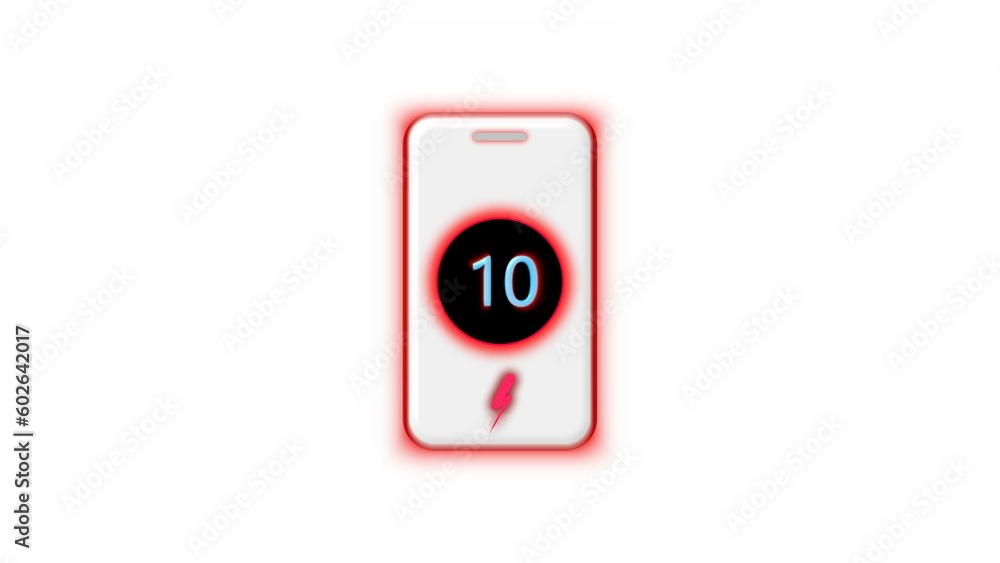 Smart phone charging icon .on the white background .