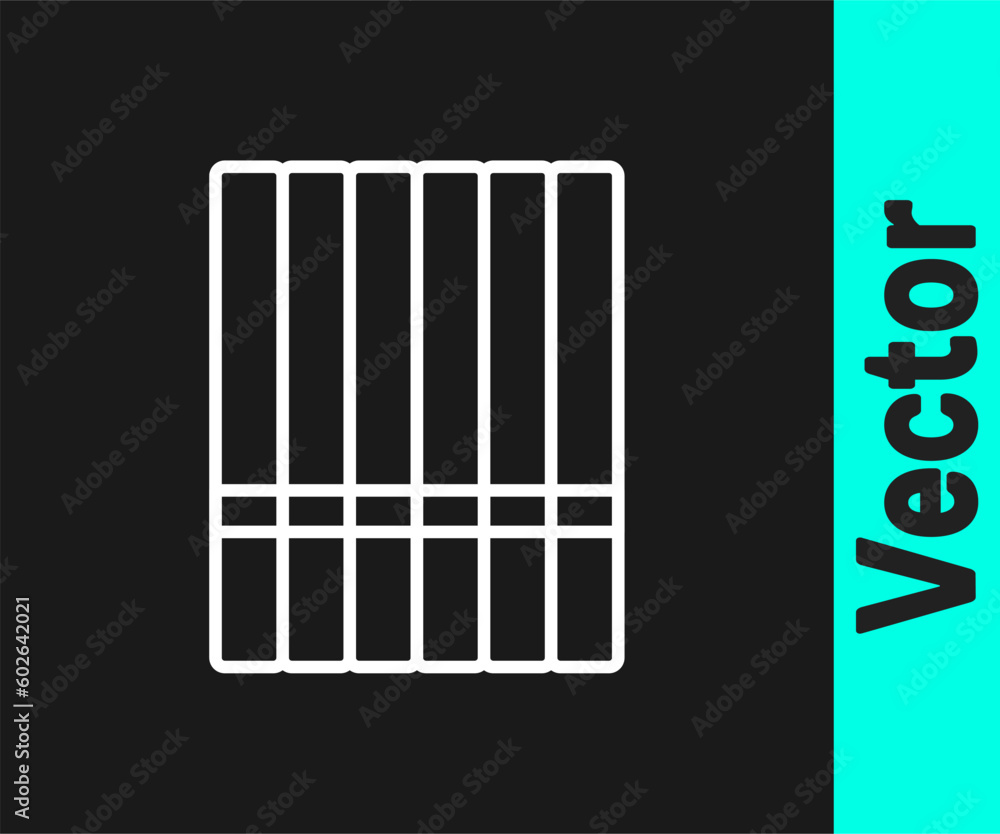 White line Cigarette icon isolated on black background. Tobacco sign. Smoking symbol. Vector White line Cigarette icon isolated on black background. Tobacco sign. Smoking symbol. Vector