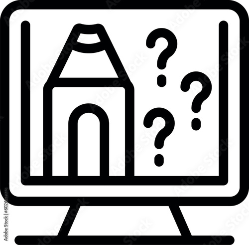 Creative board icon outline vector. Sad computer. Imitating control