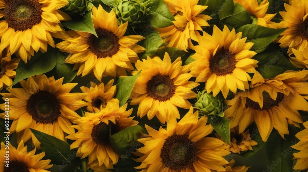 Fresh yellow sunflowers fullframe Fresh yellow sunflowers fullframe