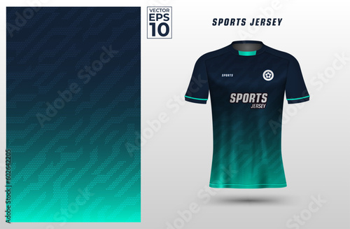 T-shirt sport jersey design template with geometric line background. Sport uniform in front view. Shirt mock up for sport club. Vector Illustration