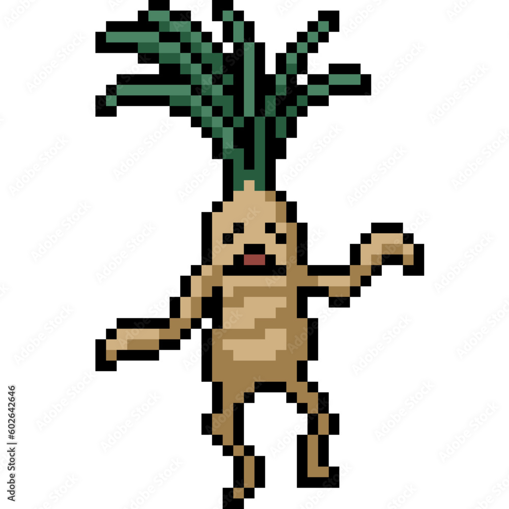 pixel art mandreak plant fantasy