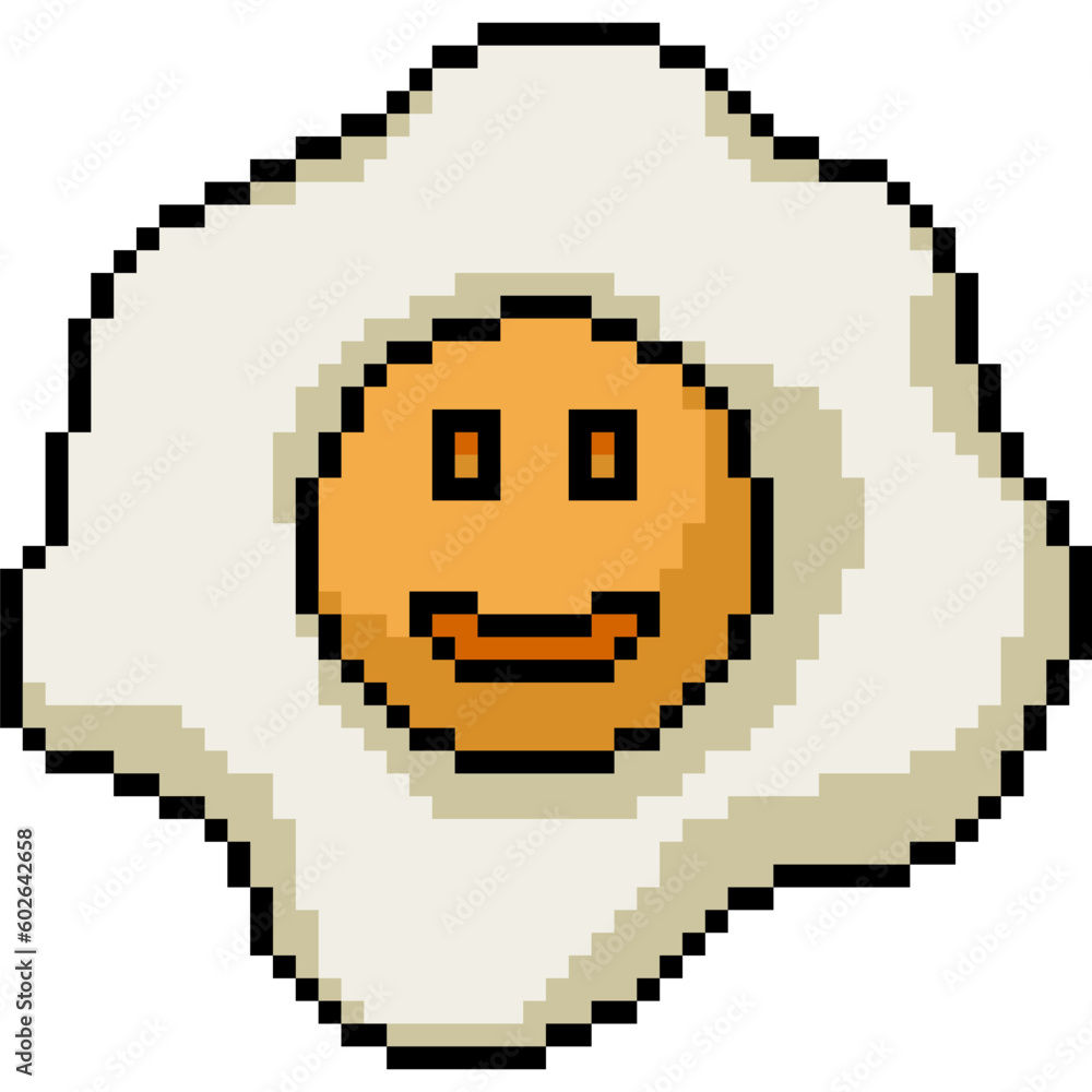 Fototapeta premium pixel art breakfast fried egg