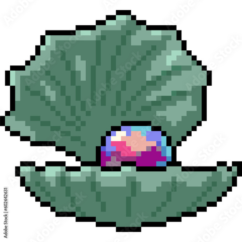 pixel art rainbow pearl shell