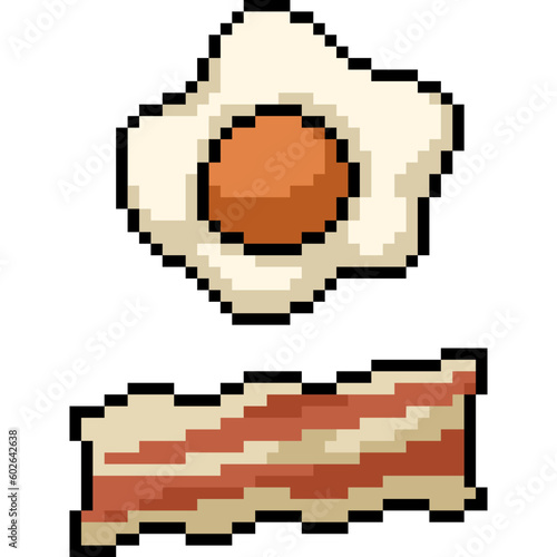 pixel art fried egg bacon